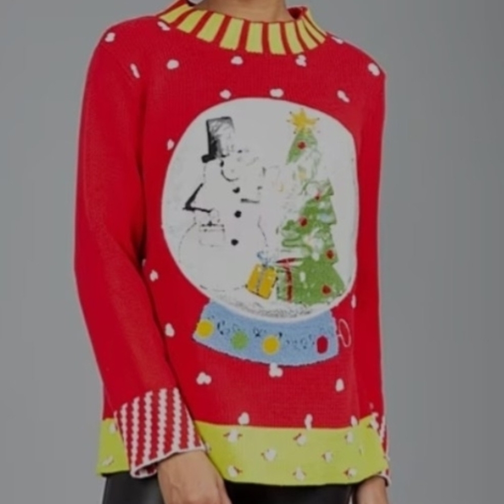 WHOOPI GOLDBERG Holiday Collection Snowman Sweater  (MADE IN THE USA)
